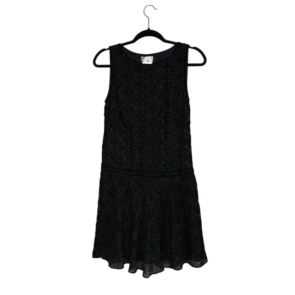 Max Studio Specialty Products Black Velvet Burnout Silk Sleeveless Shift Dress